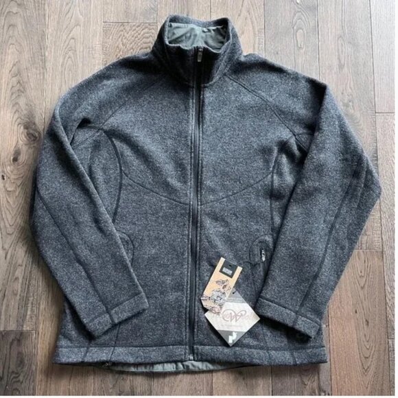 Outdoor Research Vashon Wool Fleece Jacket Size XL Charcoal Full Zip Hiking NWT - Picture 2 of 9